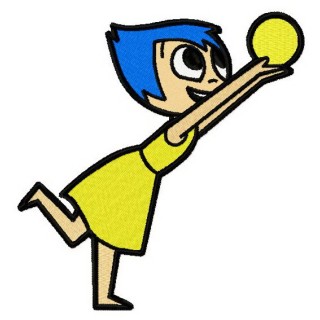 Joy playing volleyball embroidery design - Embroidery Design