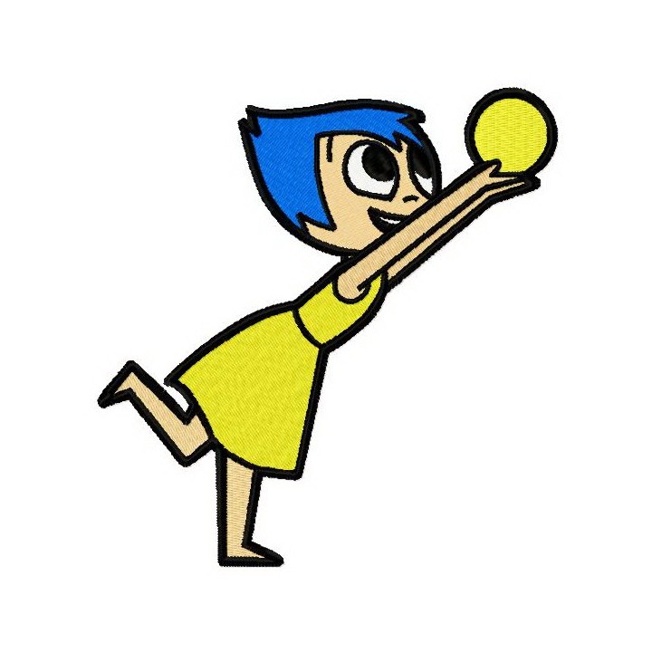 Joy playing volleyball embroidery design - Embroidery Design