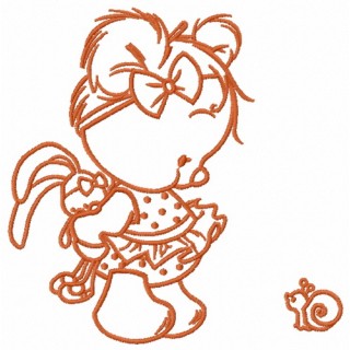 Shy teddy bear 5 embroidery design - Embroidery Design