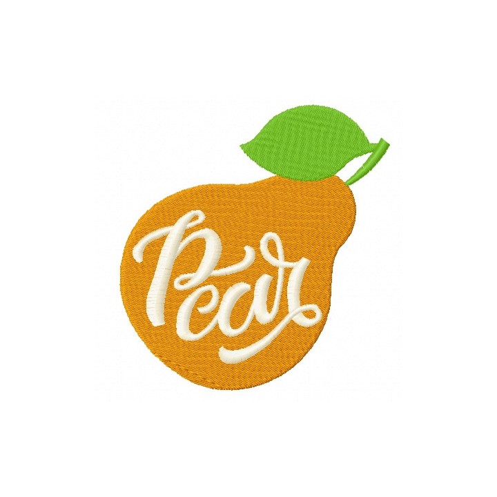 Pear embroidery design - Embroidery Design