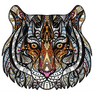 Mosaic tiger embroidery design - Embroidery Design
