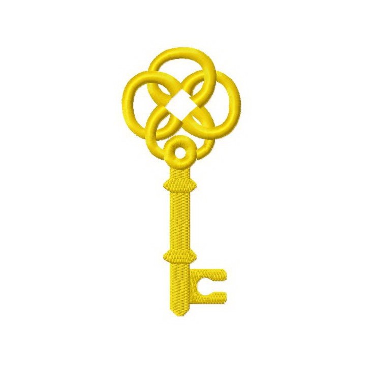 Golden key 4 embroidery design - Embroidery Design