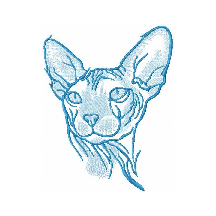 Blue sphynx embroidery design - Embroidery Design