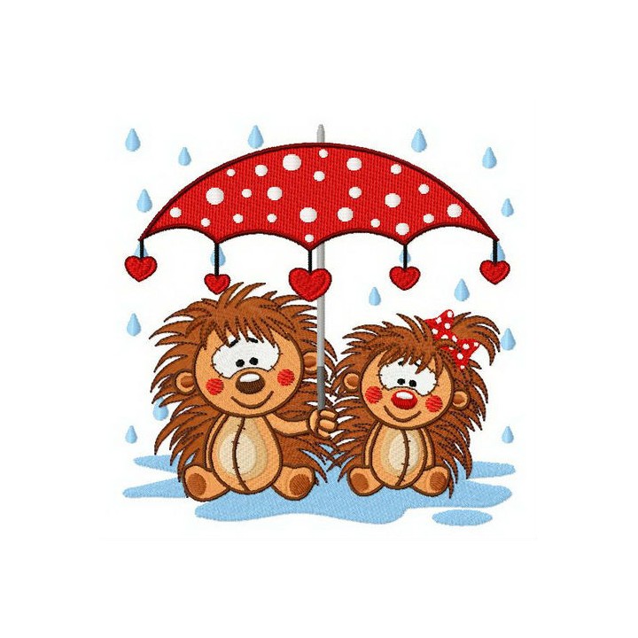 Hedgehog's polka dot style embroidery design - Embroidery Design