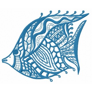 Mosaic fish 4 embroidery design - Embroidery Design