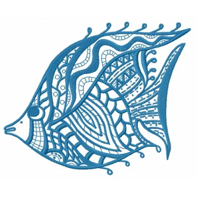 Mosaic fish 4 embroidery design showcasing intricate sea life patterns, perfect for vibrant stitching projects.