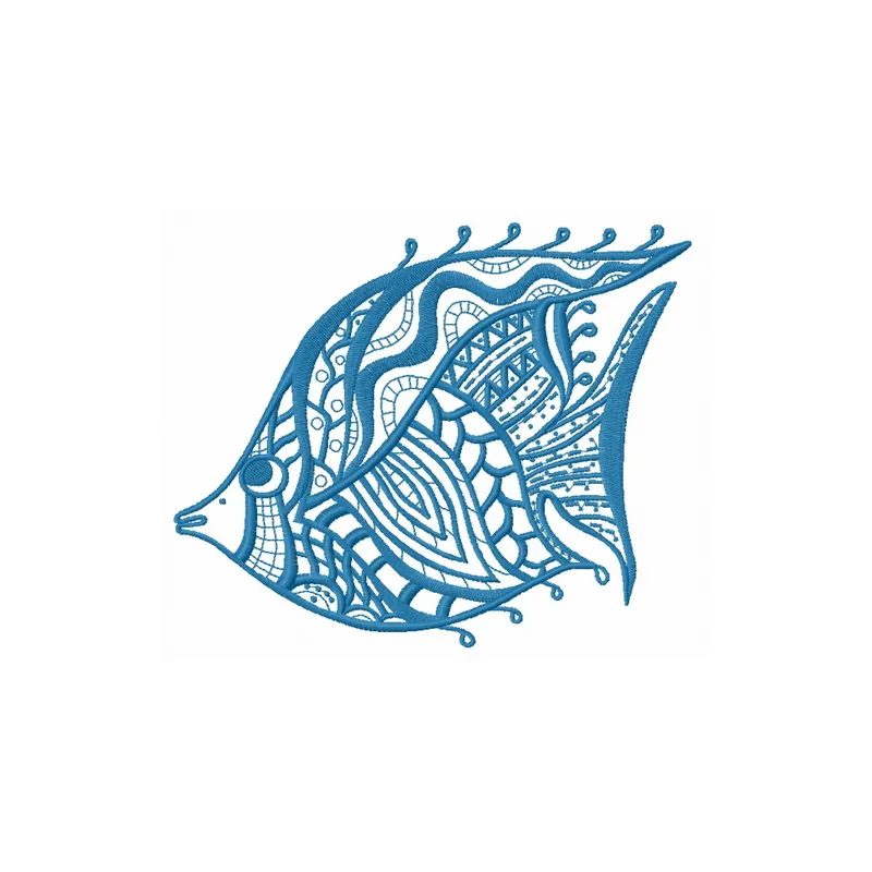 Mosaic fish 4 embroidery design showcasing intricate sea life patterns, perfect for vibrant stitching projects.