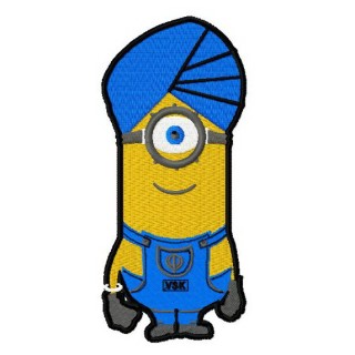 Minion in turban embroidery design - Embroidery Design