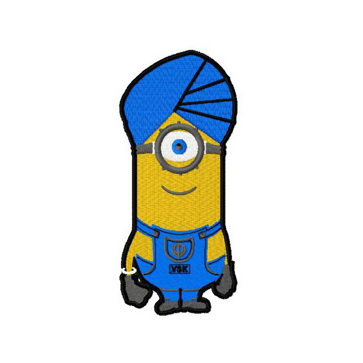 Minion in turban embroidery design - Embroidery Design