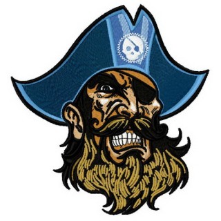 Severe pirate embroidery design - Embroidery Design