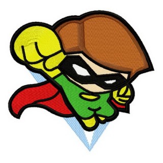 Superboy attacks embroidery design - Embroidery Design
