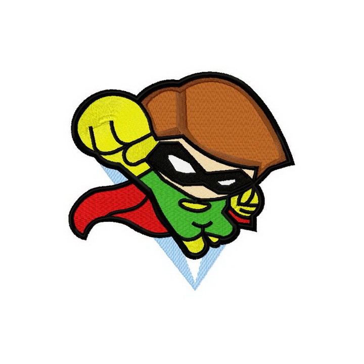 Superboy attacks embroidery design - Embroidery Design