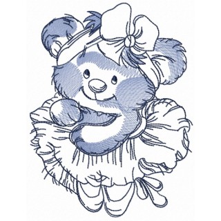Bear the ballerina 3 embroidery design - Embroidery Design