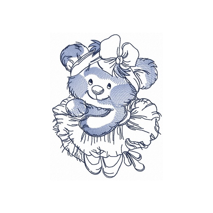 Bear the ballerina 3 embroidery design - Embroidery Design
