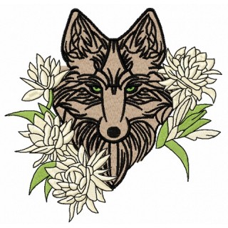 Tribal wolf 8 embroidery design - Embroidery Design