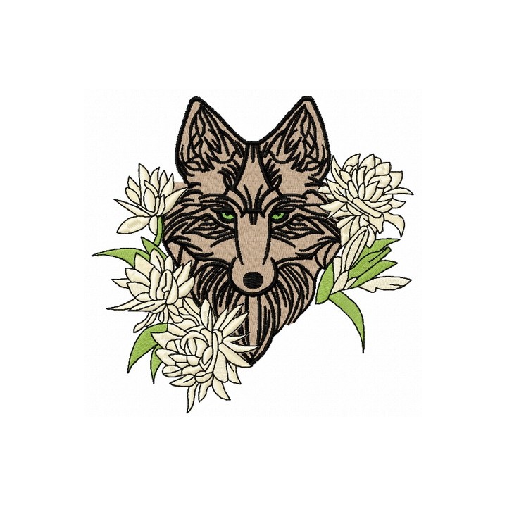 Tribal wolf 8 embroidery design - Embroidery Design