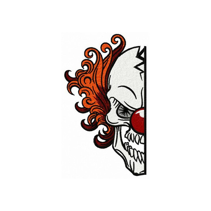 Scary clown is watching you embroidery design - Embroidery Design