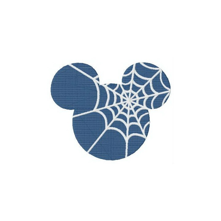 Mickey's silhouette with spider web embroidery design - Embroidery Design