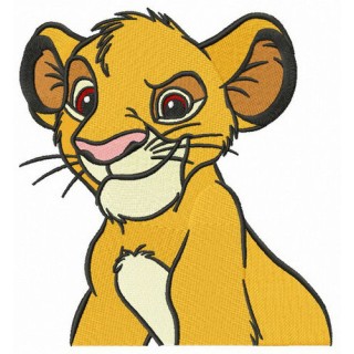Grinning Simba embroidery design - Embroidery Design