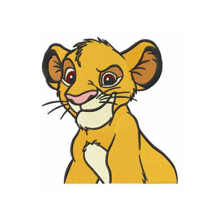 Grinning Simba embroidery design - Embroidery Design