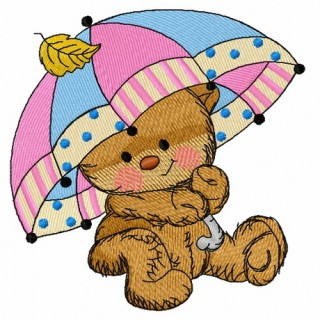 Teddy's rainy day 2 embroidery design - Embroidery Design