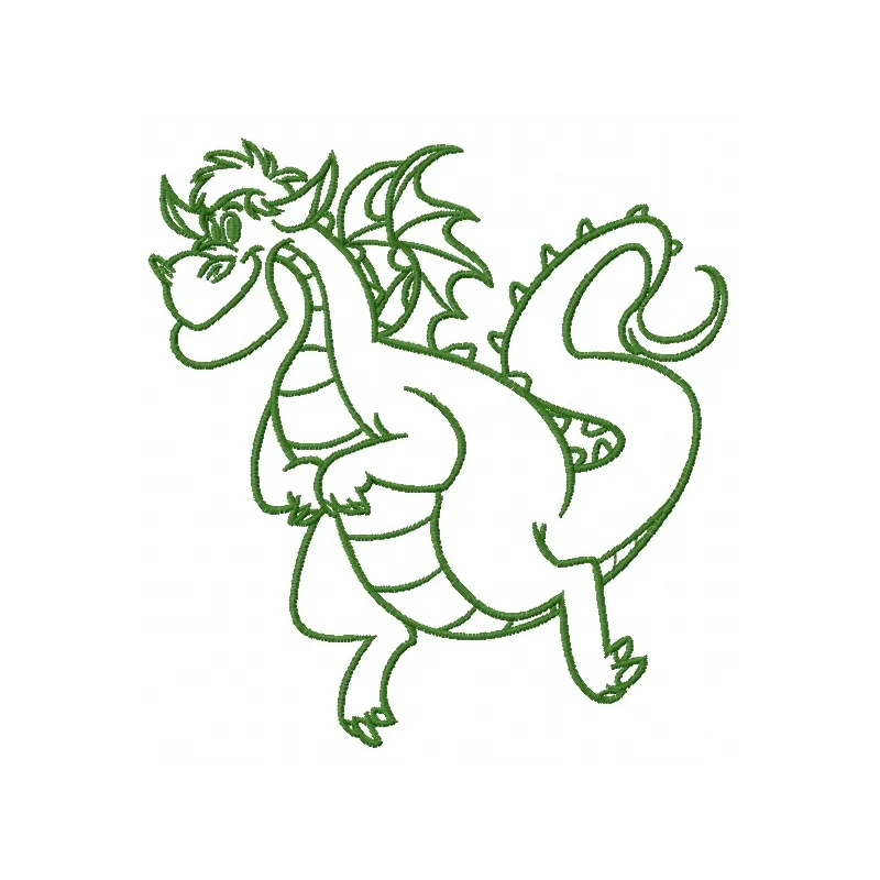 Elliott the Dragon 2 embroidery design showcasing a whimsical dragon motif for creative projects.