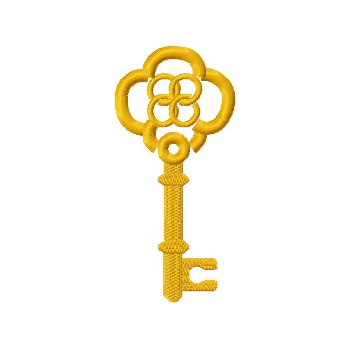 Golden key 3 embroidery design - Embroidery Design
