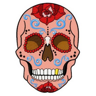 Rainbow skull 2 embroidery design - Embroidery Design