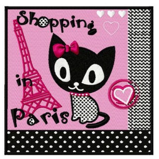 Shopping in Paris embroidery design - Embroidery Design