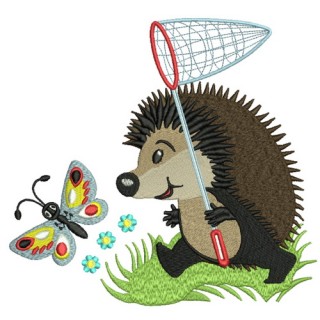 Hedgehog's stroll embroidery design - Embroidery Design