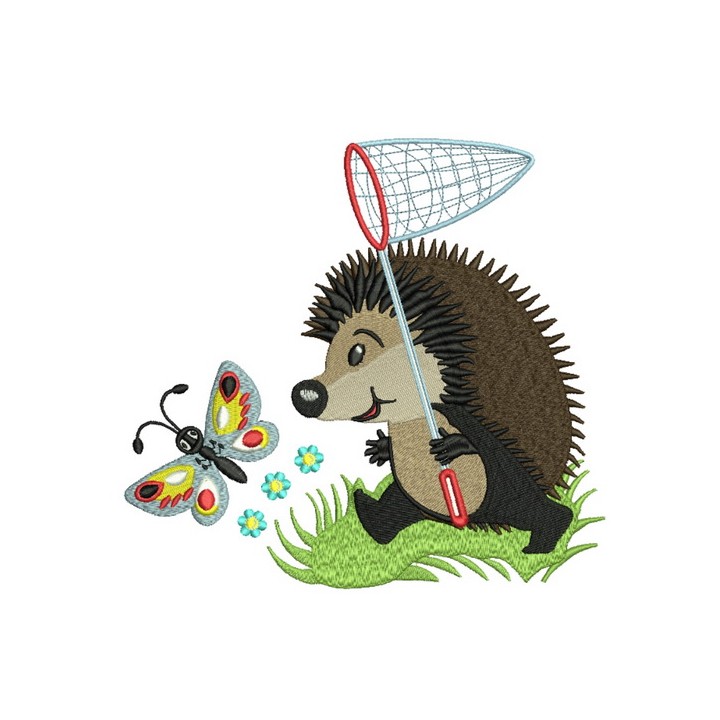 Hedgehog's stroll embroidery design - Embroidery Design