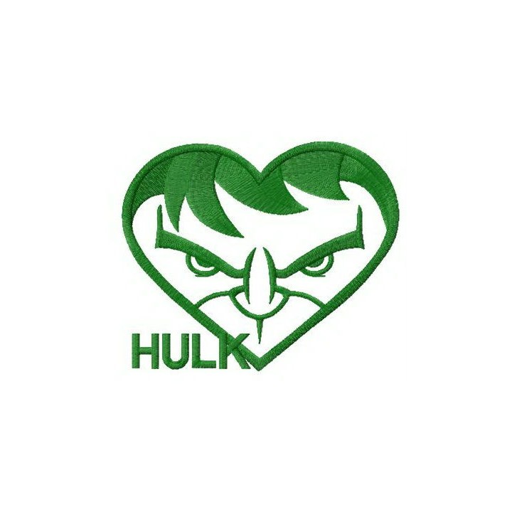 Hulk's heart embroidery design - Embroidery Design
