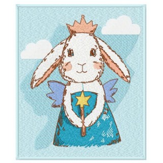 Bunny fairy embroidery design - Embroidery Design