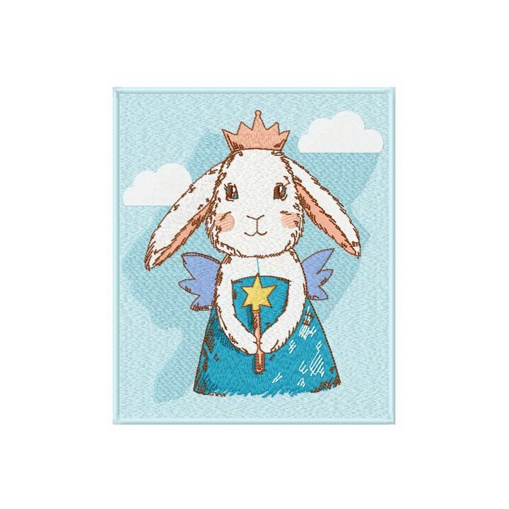 Bunny fairy embroidery design - Embroidery Design