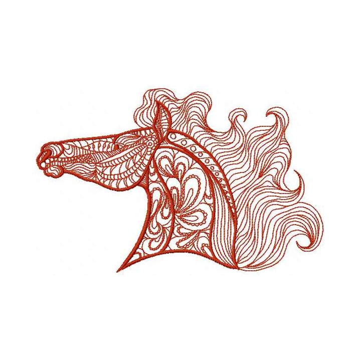 Mosaic horse 5 embroidery design - Embroidery Design