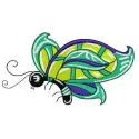 Lawn butterfly embroidery design featuring intricate details, perfect for embellishing t-shirts and tote bags.