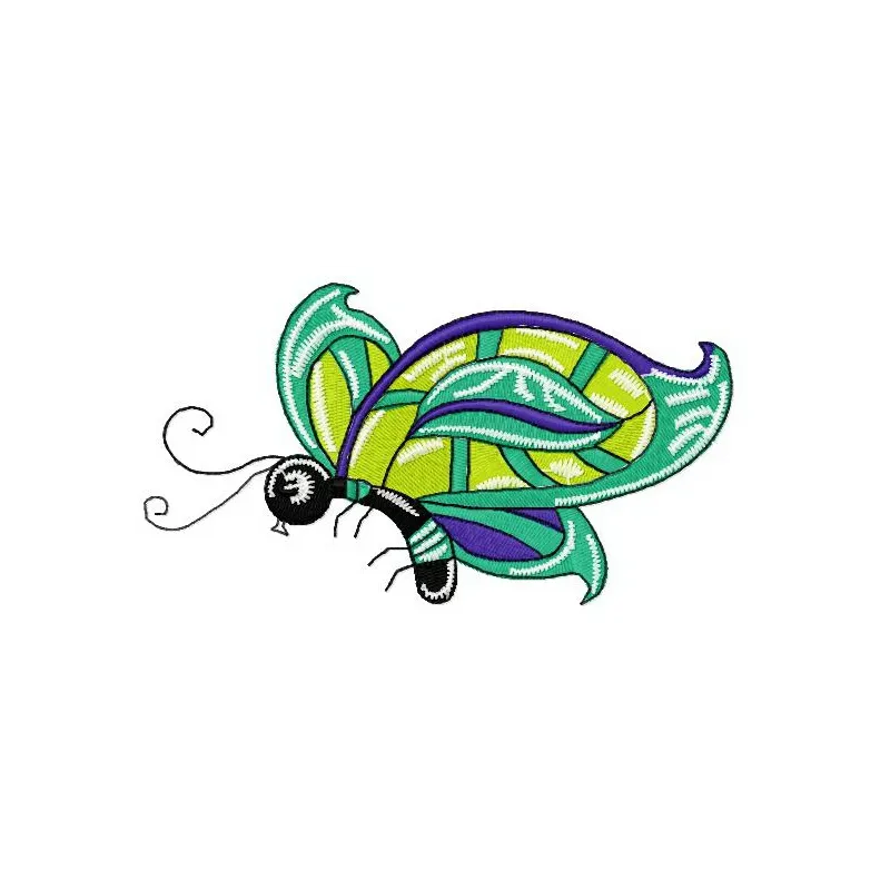 Lawn butterfly embroidery design featuring intricate details, perfect for embellishing t-shirts and tote bags.