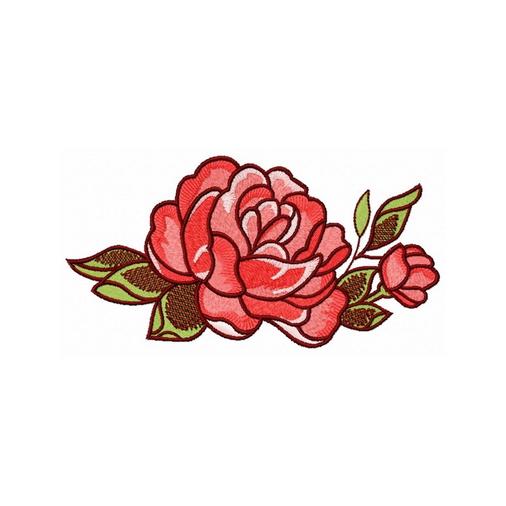Adorable rose decoration 2 embroidery design - Embroidery Design