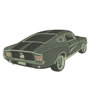 Mustang car 2 embroidery design - Embroidery Design