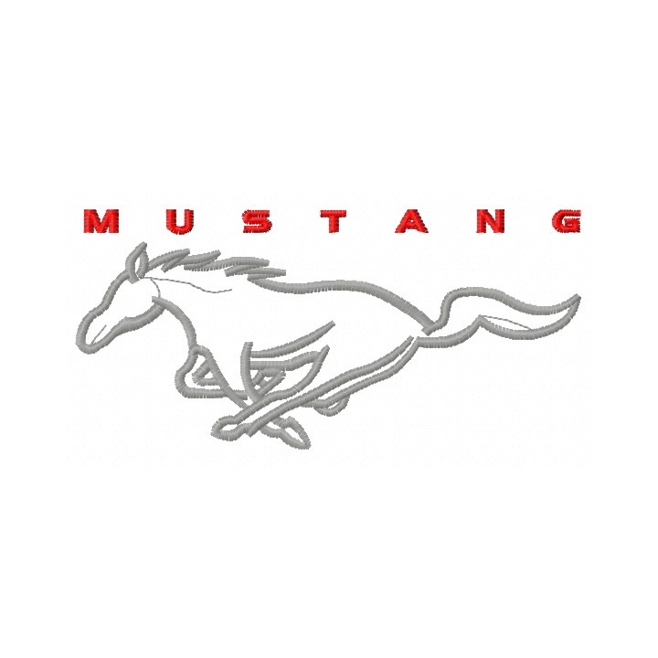 Mustang logo 3 embroidery design - Embroidery Design