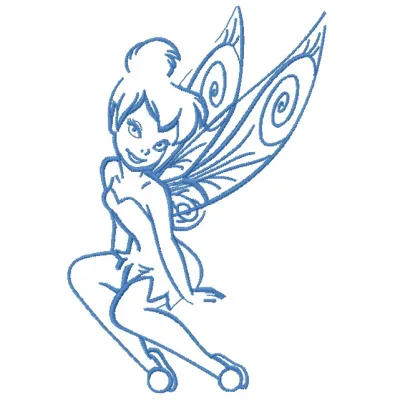 Tinkerbell 15 embroidery design preview showcasing a whimsical fairy motif for stitching on apparel and accessories.