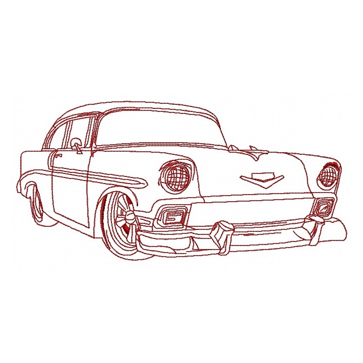 Cadillac 1950's car 2 embroidery design - Embroidery Design