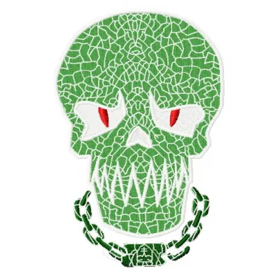 Preview of the Killer Croc embroidery design from the Suicide Squad collection, showcasing intricate stitching details.