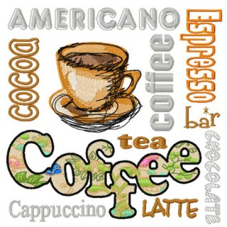 Different coffee embroidery design - Embroidery Design