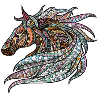 Mosaic horse embroidery design - Embroidery Design