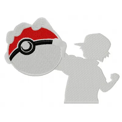 My Pokeball 2 embroidery design featuring a vibrant stitched motif inspired by Pokémon, ideal for crafting projects.