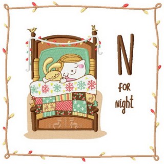 N for Night embroidery design - Embroidery Design