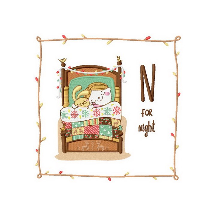 N for Night embroidery design - Embroidery Design