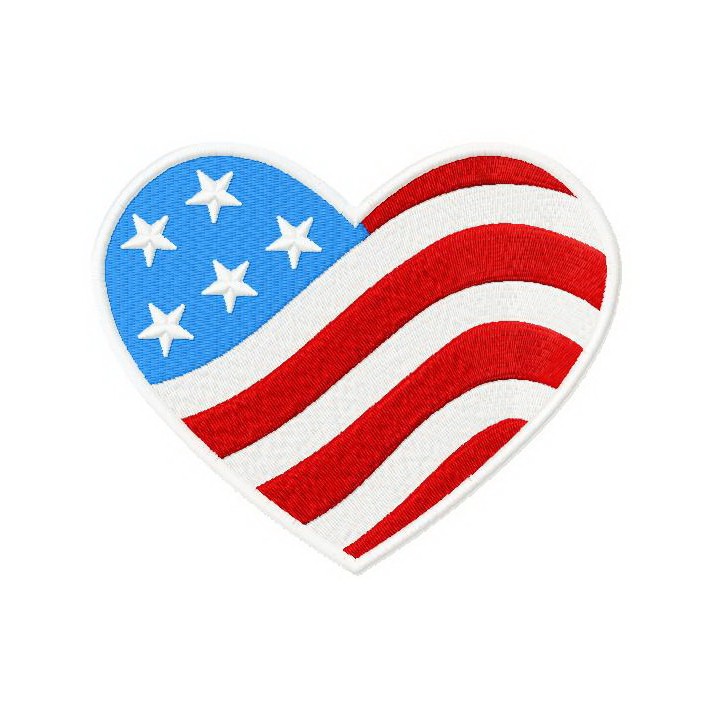 USA heart embroidery design - Embroidery Design