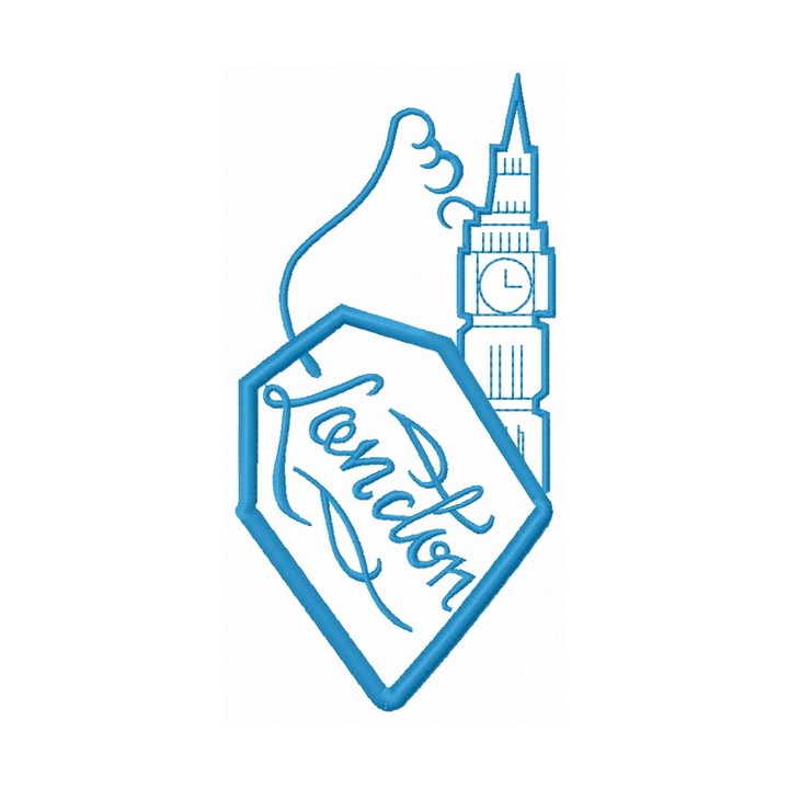 London tea cup 3 embroidery design - Embroidery Design